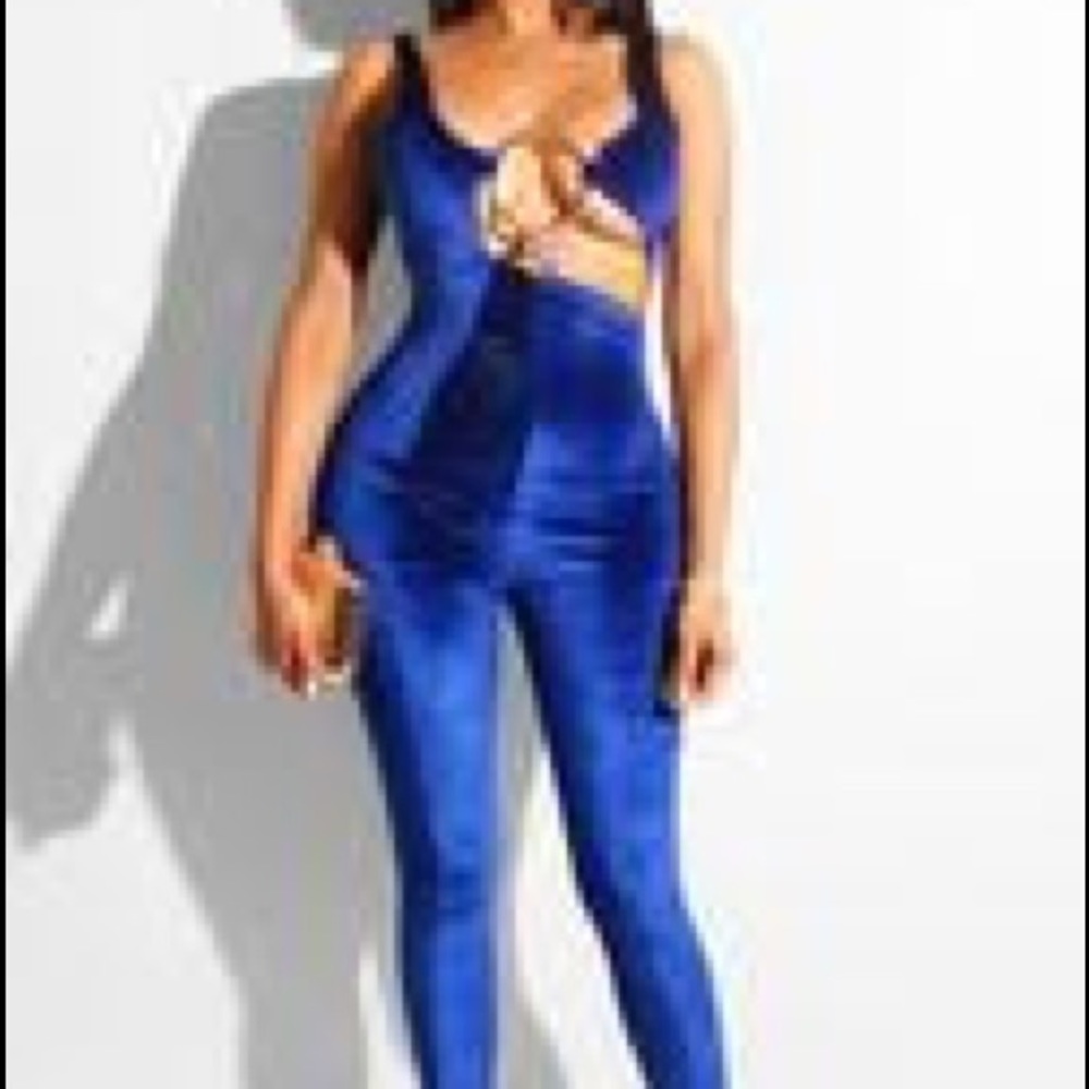 Sexy blue jumpsuit